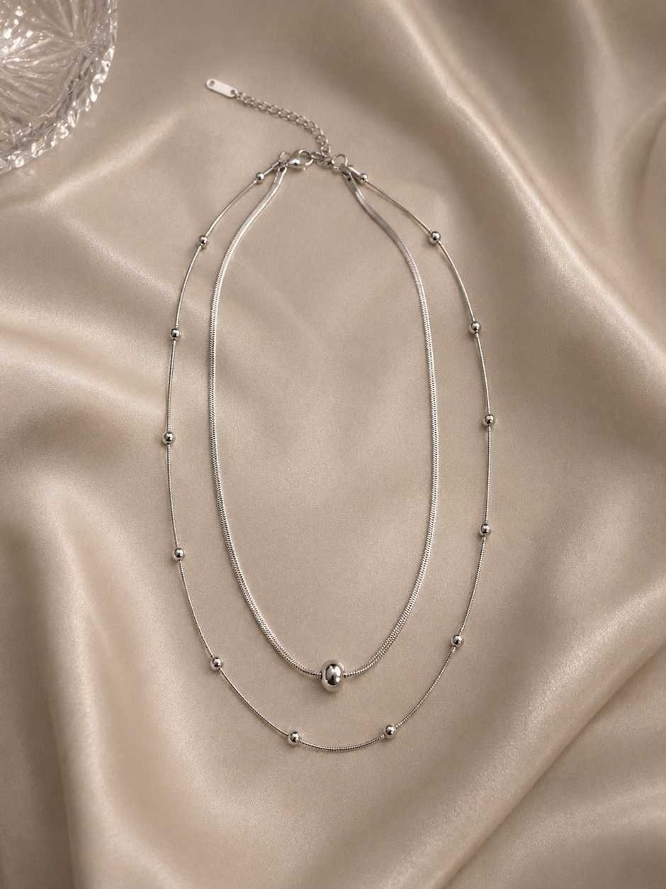 Sadeè Luna Silver Necklace