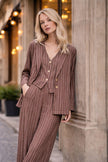 Leinen Blazer – Pinstripe