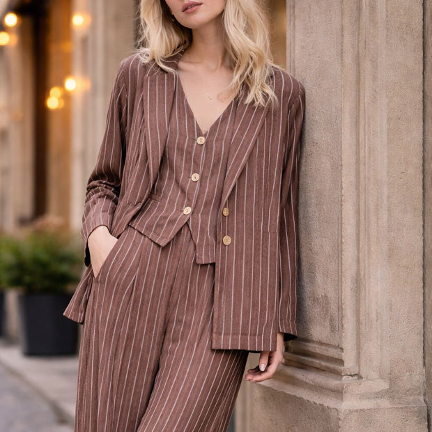 Leinen Blazer – Pinstripe