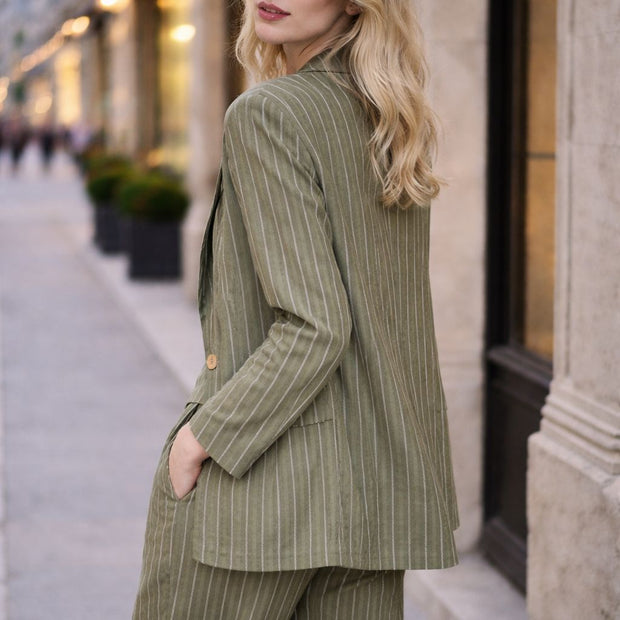 Leinen Blazer – Pinstripe
